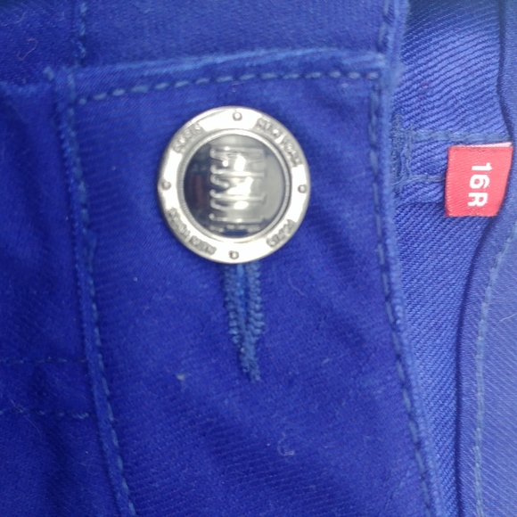 NWT 《 Elle 》 Womens Y2K Low Rise Bright Cobalt Blue Skinny Jeans Legging [16] - Picture 9 of 11